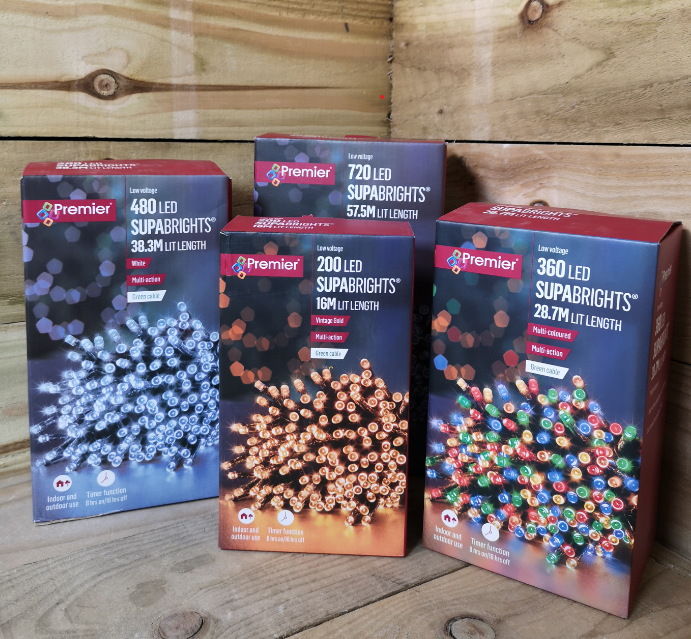 Premier SupaBrights Indoor Outdoor Christmas Multi Function Mains Operated String Lights with Timer