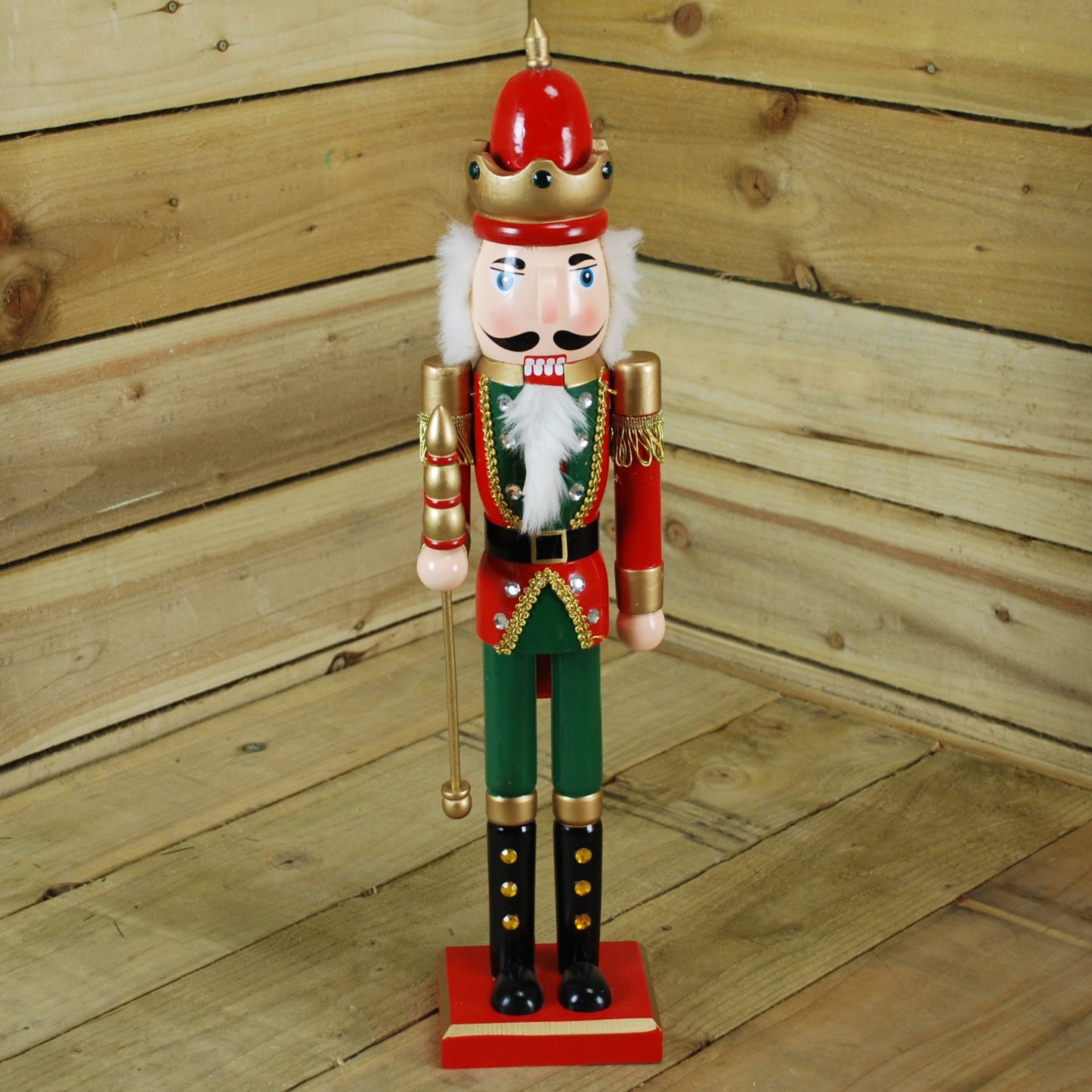 60cm Tall Premier Christmas Nutcracker Wooden Soldier Decoration