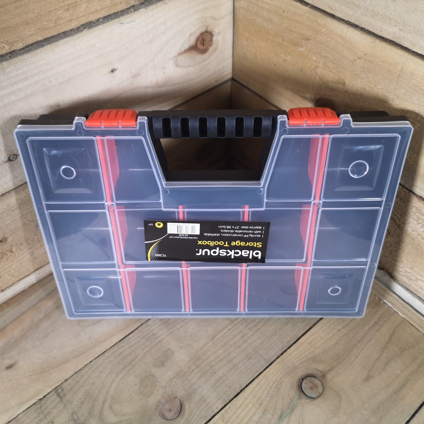 Blackspur 15 Compartments 27cm x 38cm Storage Box for Crafts / Screws etc