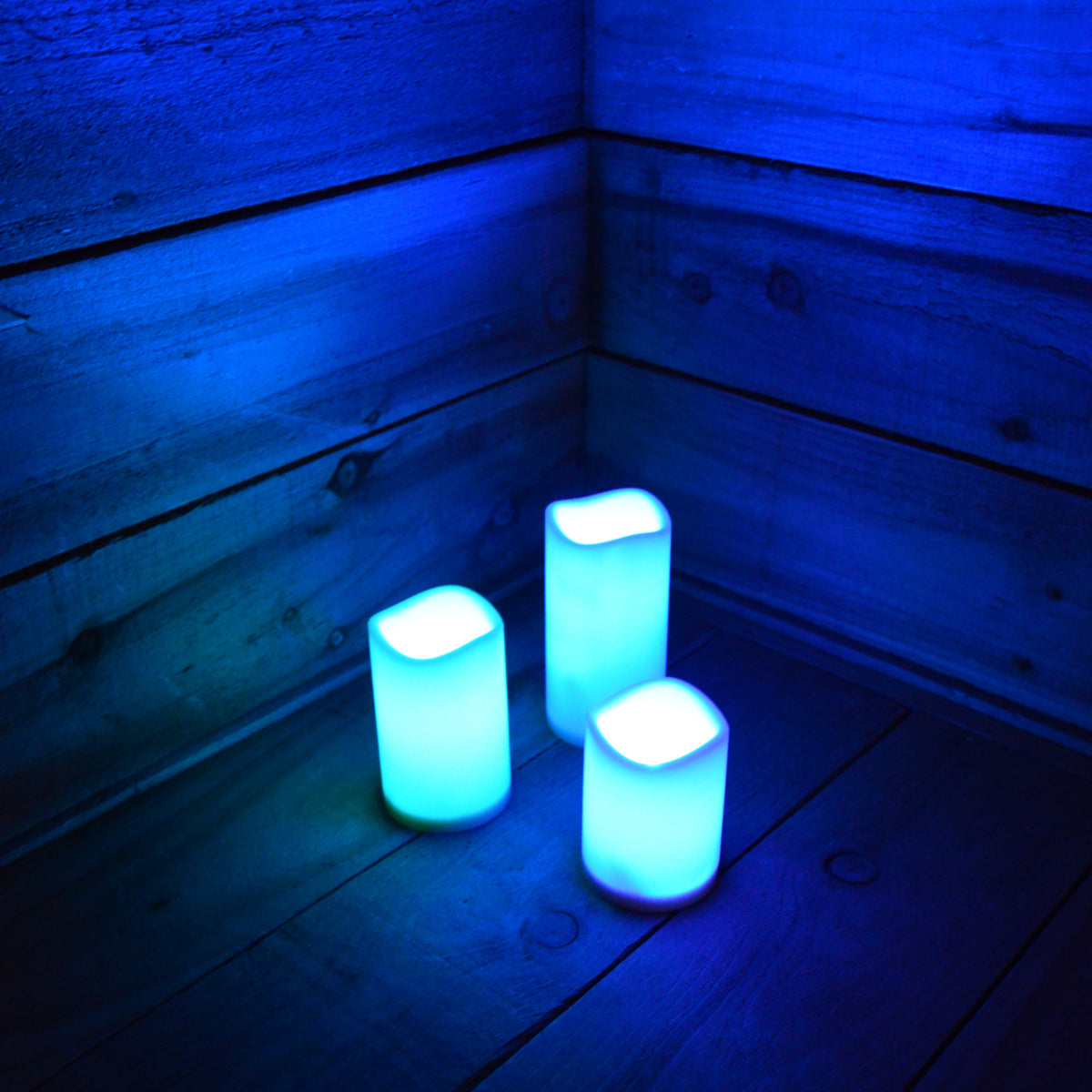 15cm Premier Set of 3 Battery Operated Multi Pastel Colour Changing LED Candles