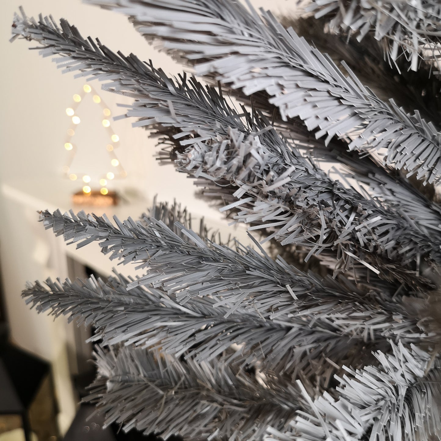Snowtime 244cm / 8ft Wrapped Pencil Pine Grey Christmas Tree with 460 Tips
