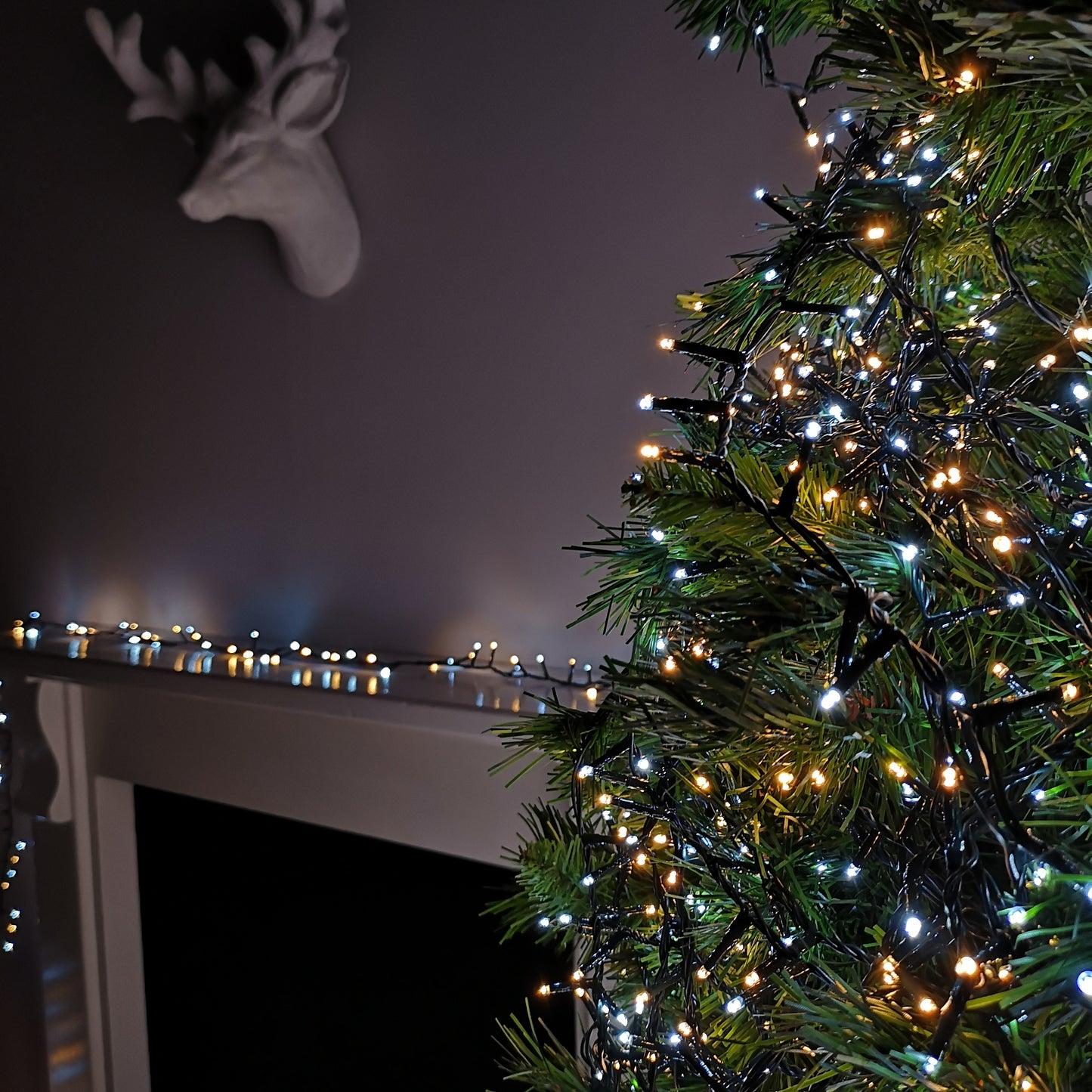 3000 LED 75m Premier TreeBrights Indoor Outdoor Christmas Multi Function Mains Operated String Lights with Timer in Cool & Warm White