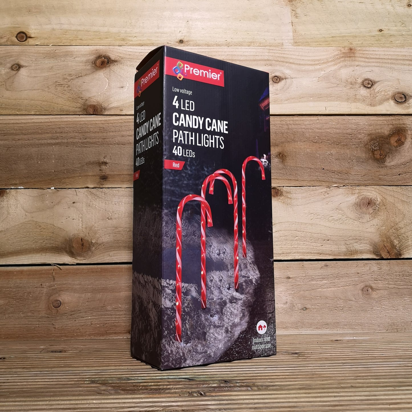 4pcs 62cm Outdoor Red Christmas Candy Cane LED Path Lights for Garden