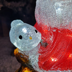 38cm Acrylic Lit Santa with Bird Christmas Decoration with 50 LEDs