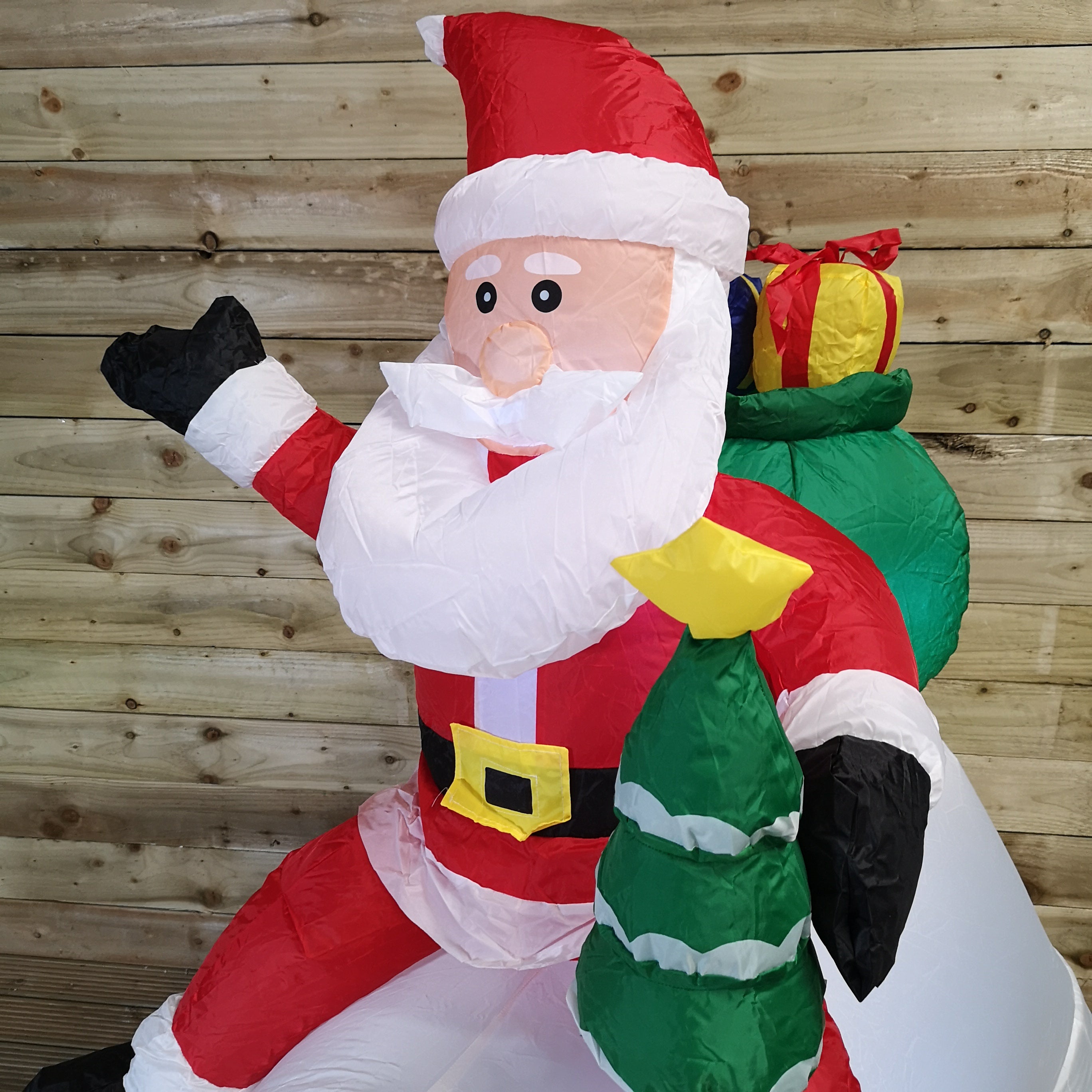 6ft (175cm) LED Christmas Inflatable Santa's On Polar Bear Indoor or Outdoor