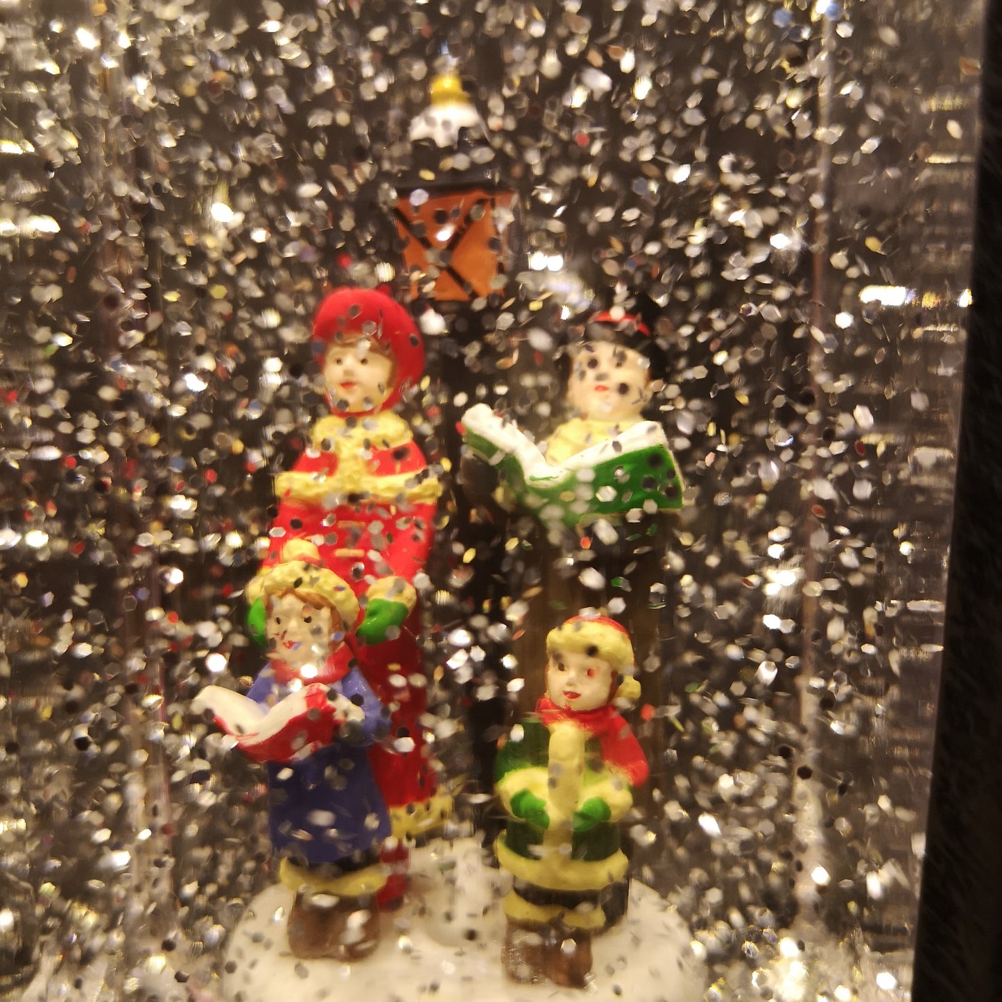 27cm Glitter Water Spinner Lantern - Pick Choir or Tree. Warm White LED