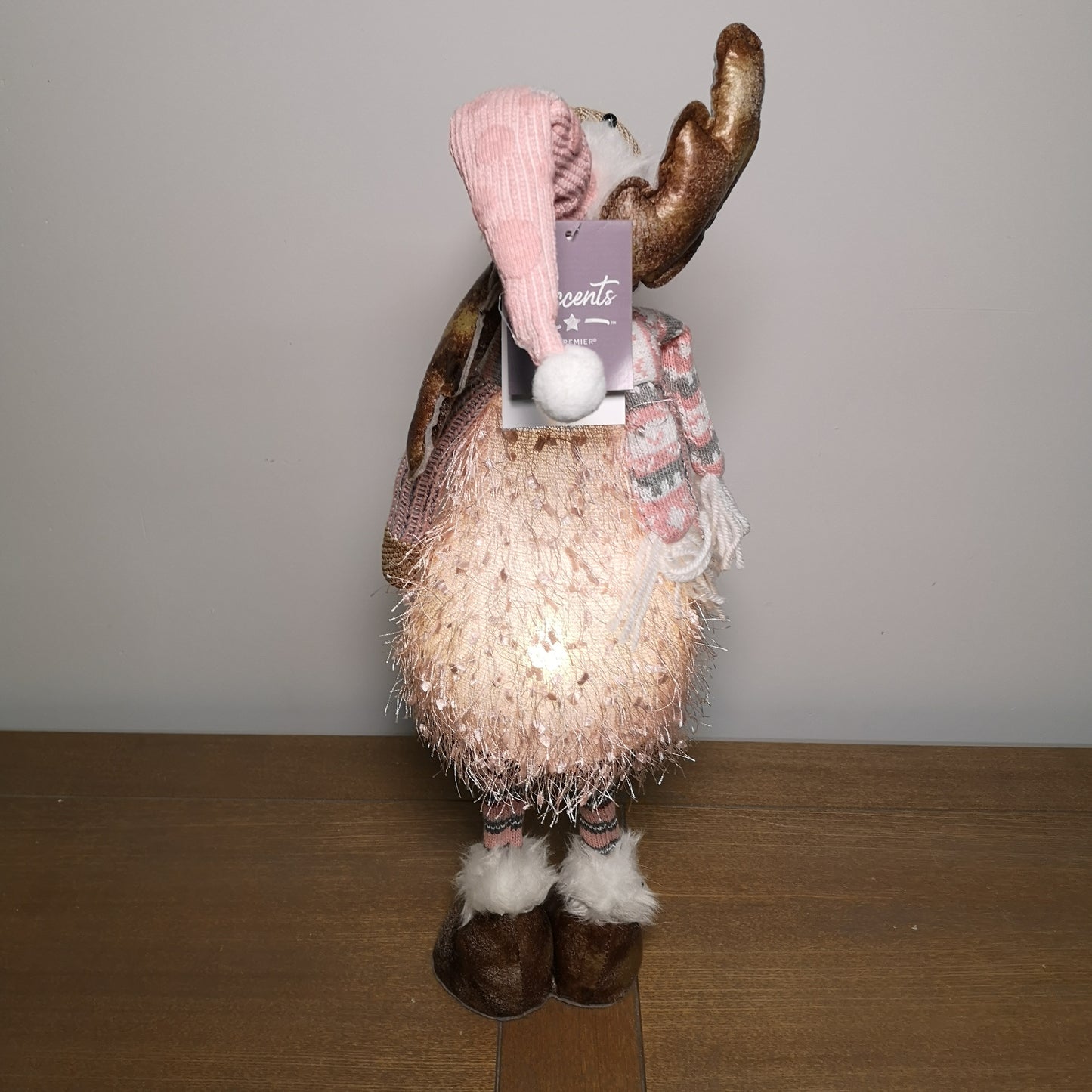 50cm Light Up Standing Christmas Moose Reindeer Decoration with Warm White LEDs