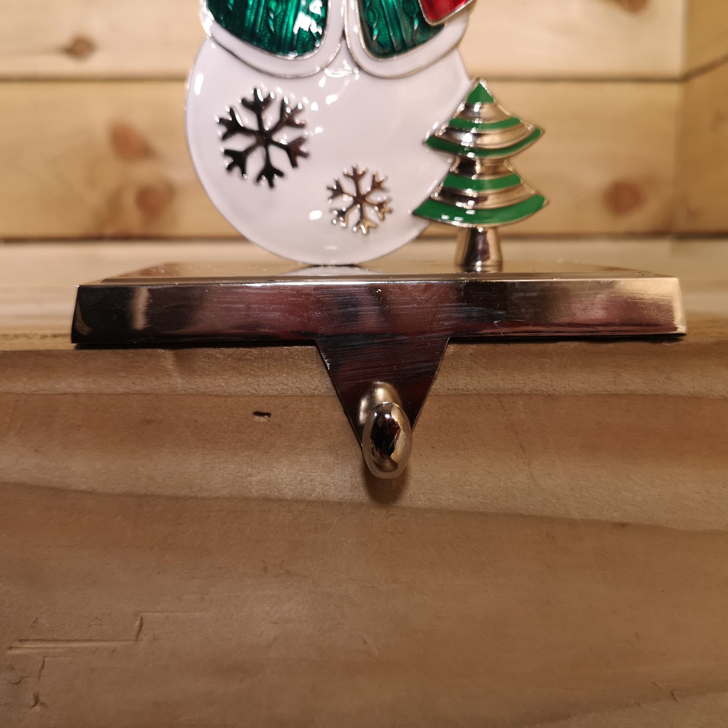 17 cm Snowman In A Top Hat And Scarf And Festive Christmas Tree Stocking Hanger In Colour