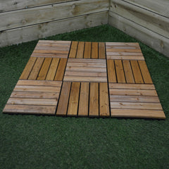 Pack of 9 30cm x 30cm Greenblade Wooden Decking Tiles - 0.75 sqm