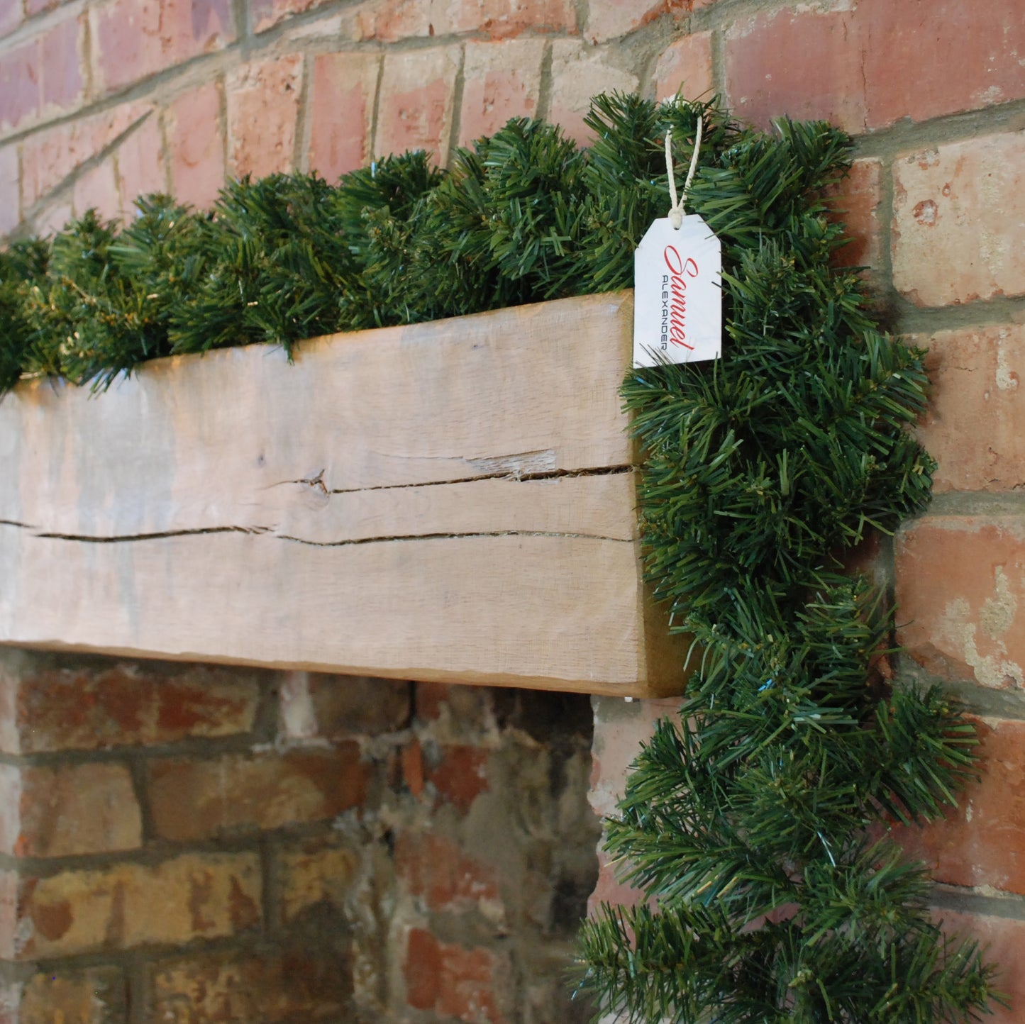 270cm (9ft) x 20cm Samuel Alexander Pine Christmas Garland Plain Green