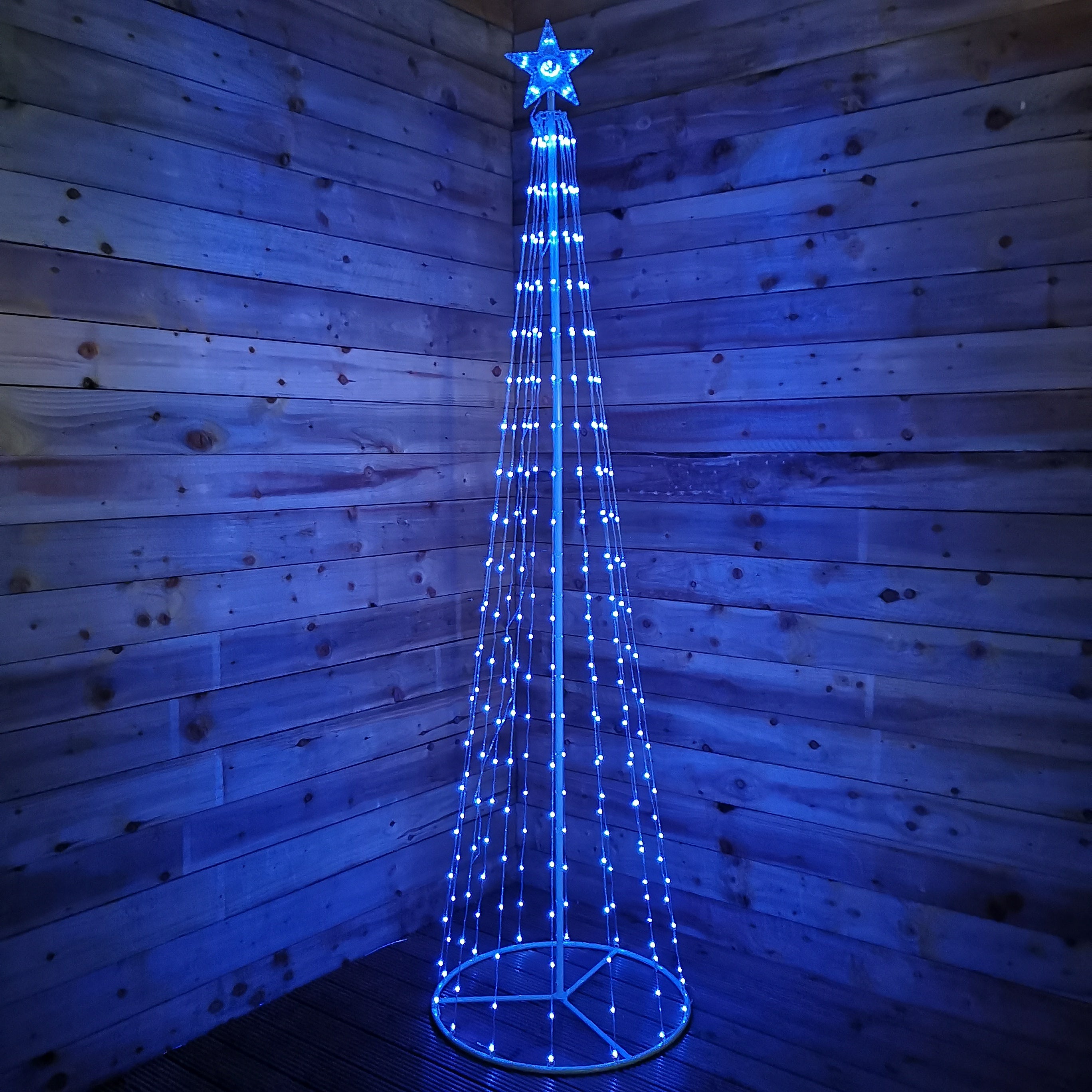 8ft (2.5m) LED Maypole Christmas Tree with Remote Control in Red, Green and Blue
