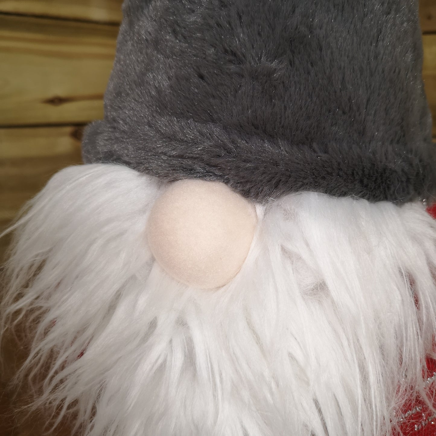 60cm Festive Christmas Light Up Lit Gonk with Grey Hat and Red Body