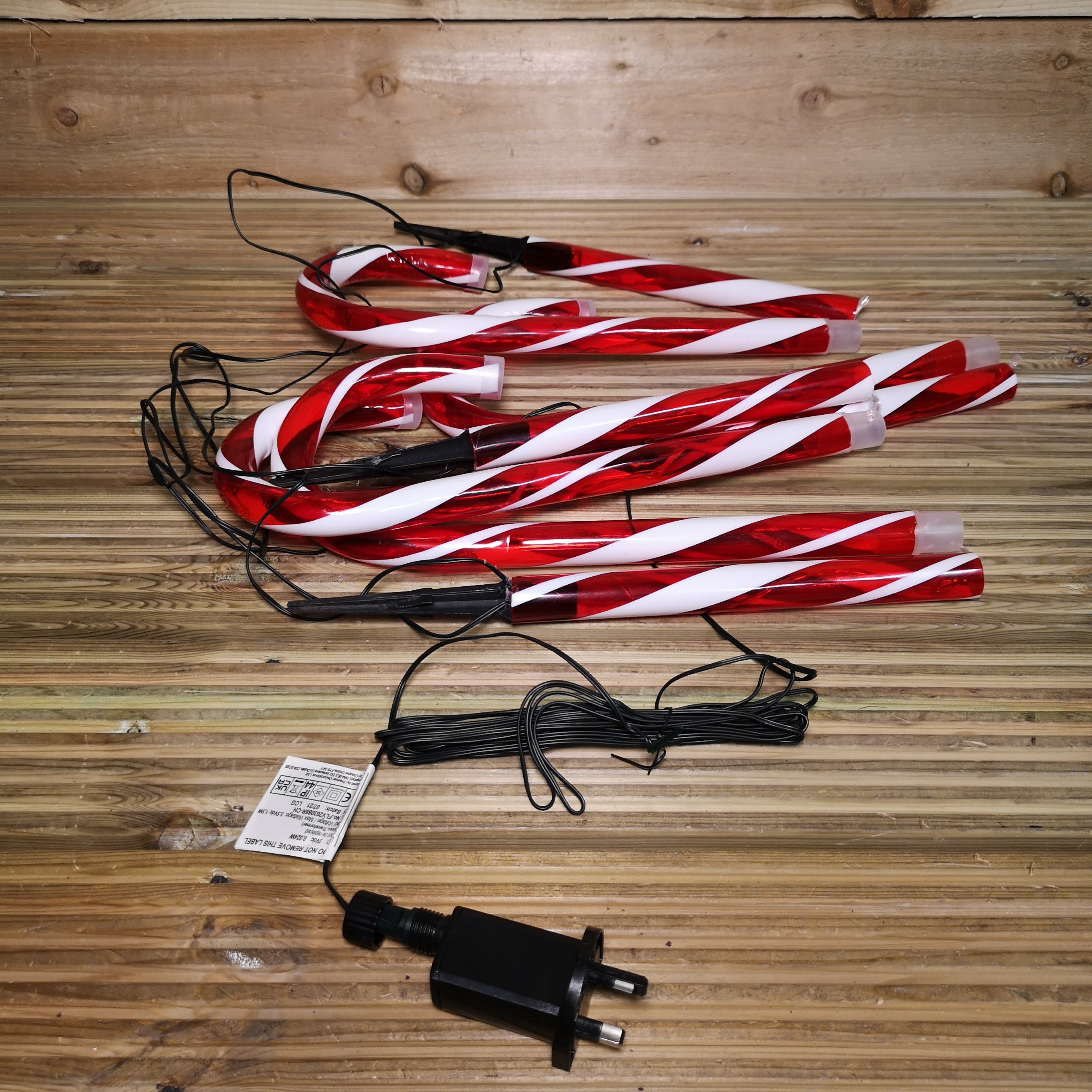 4pcs 62cm Outdoor Red Christmas Candy Cane LED Path Lights for Garden