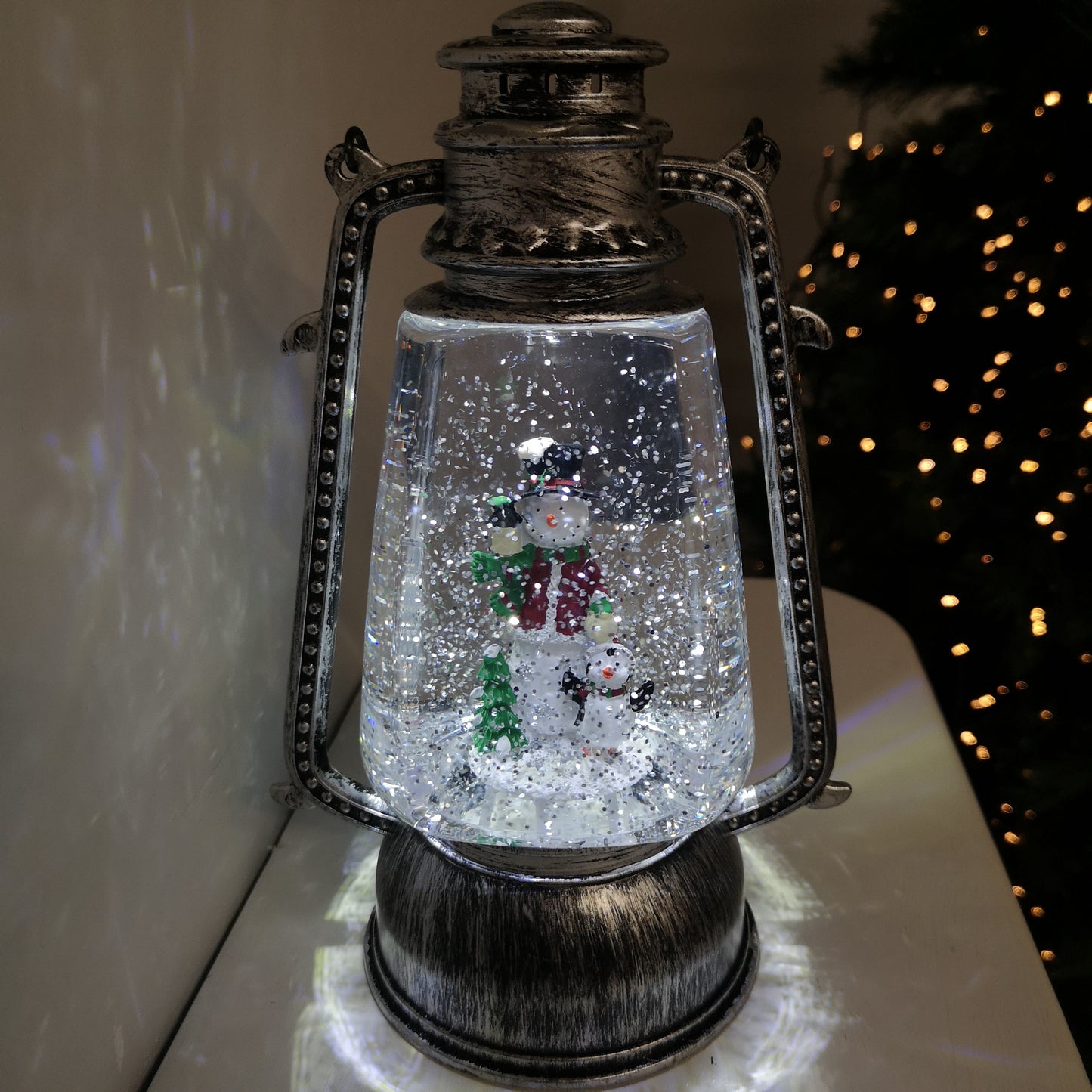24cm Premier Christmas Water Spinner Antique Effect Hurricane Lantern Style Choose from Silver or Gold