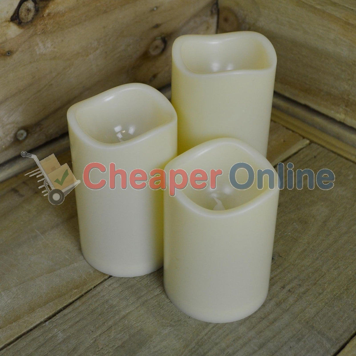 15cm Premier Set of 3 Battery Operated Multi Pastel Colour Changing LED Candles