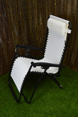 Multi Position Textoline Garden Relaxer Chair Lounger - Cream