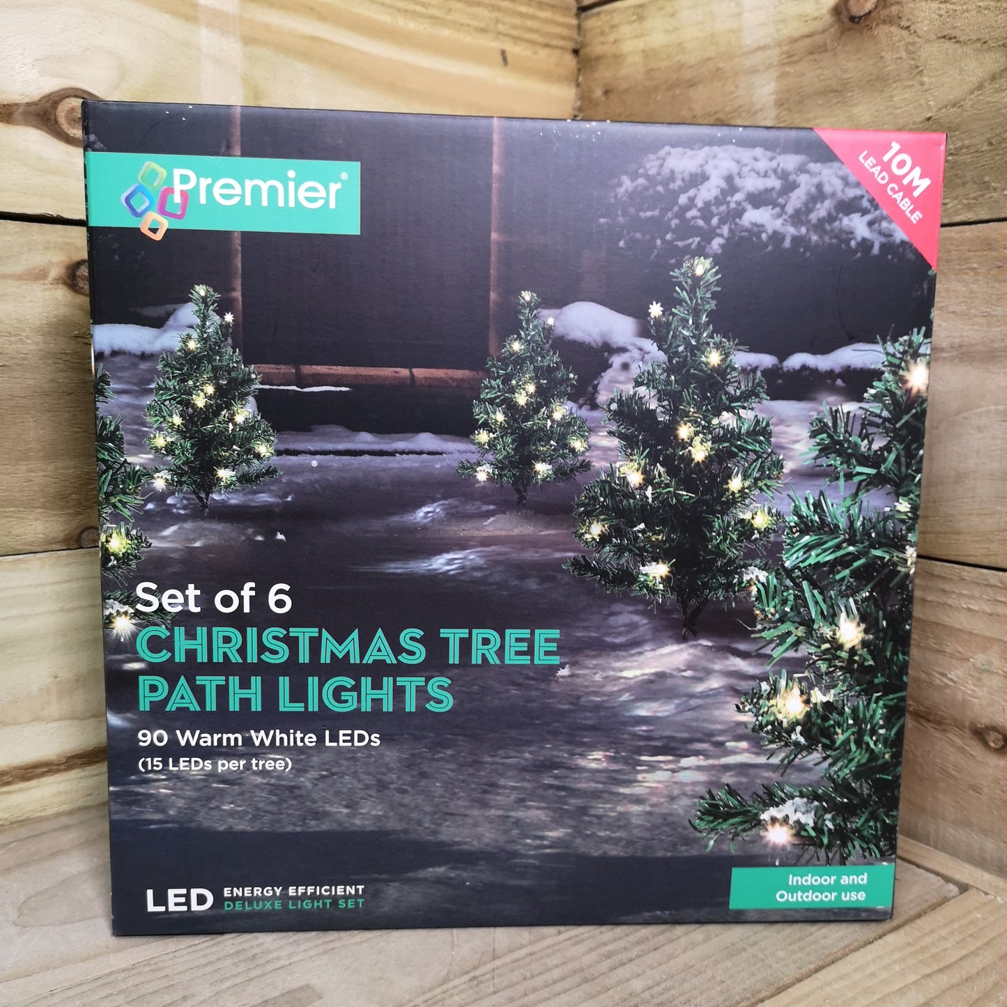 3 Pack of 6 (18) 30cm LED Lit Premier Christmas Tree Path Lights (15 LEDs Per Tree)