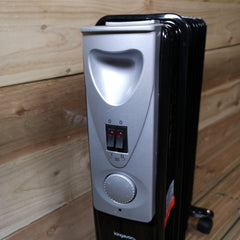 2000w 2kw 9 Fin Slimline Black Oil Filled Radiator Heater with Adjustable Thermostat