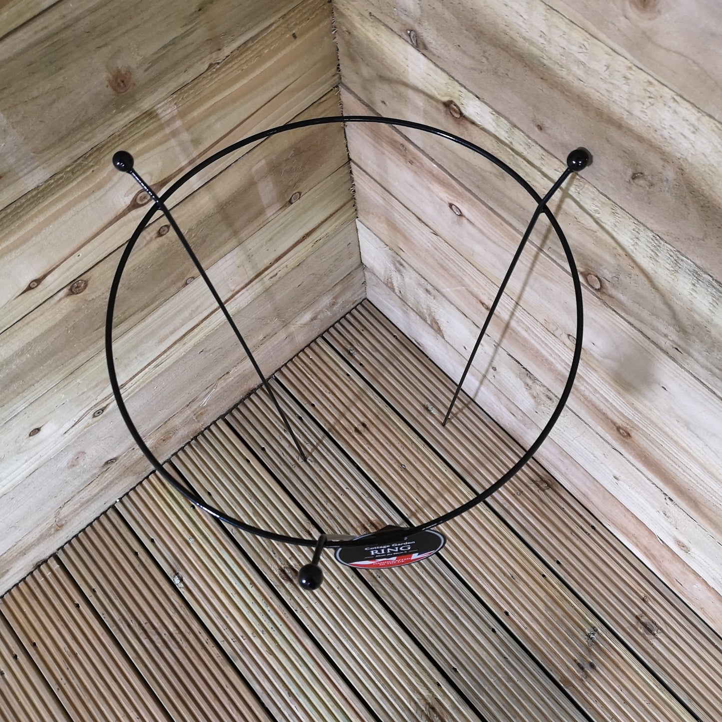 2 Pack of Tom Chambers Cottage Heavy Duty Black Metal Steel Herbaceous Garden Plant Support Ring Large 80cm x 45cm