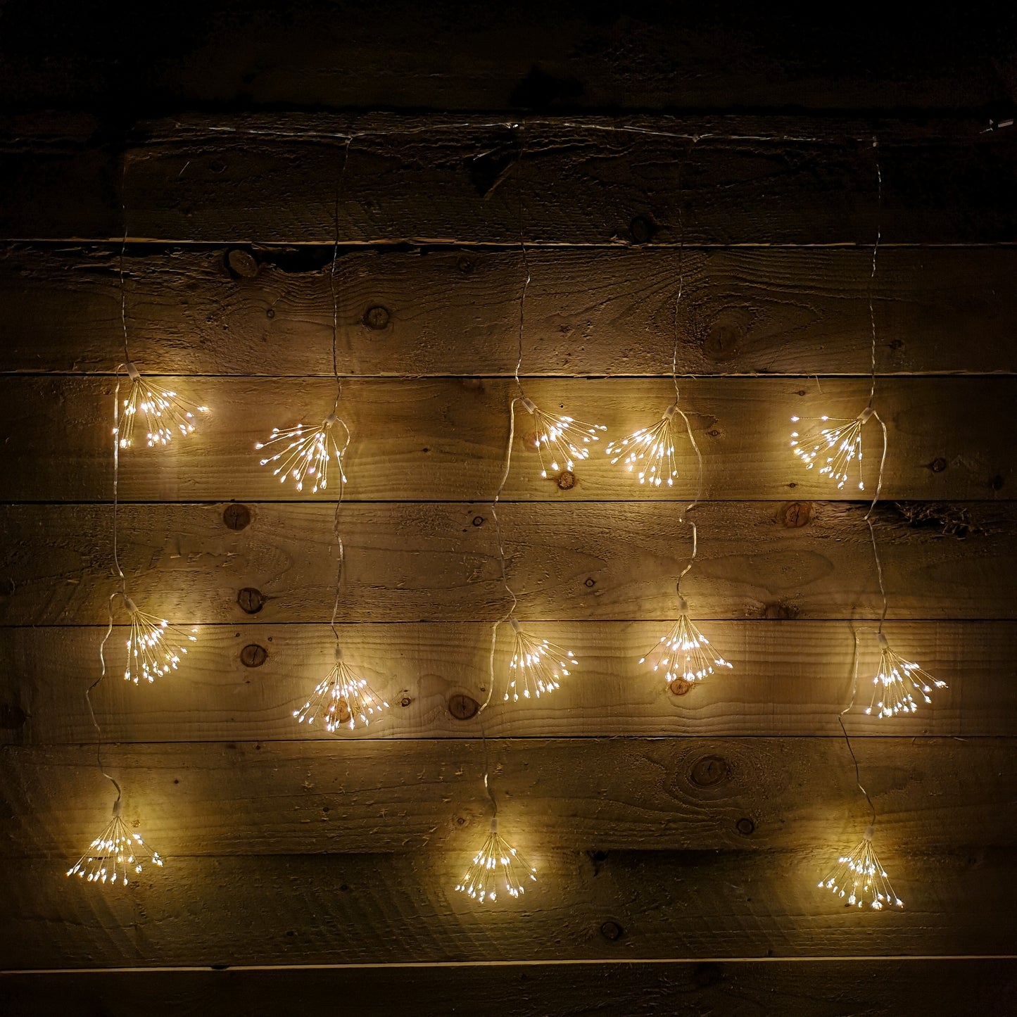 520 LED 13 x 90cm Fireworks Ball Curtain Lights on Clear Cable in Warm White