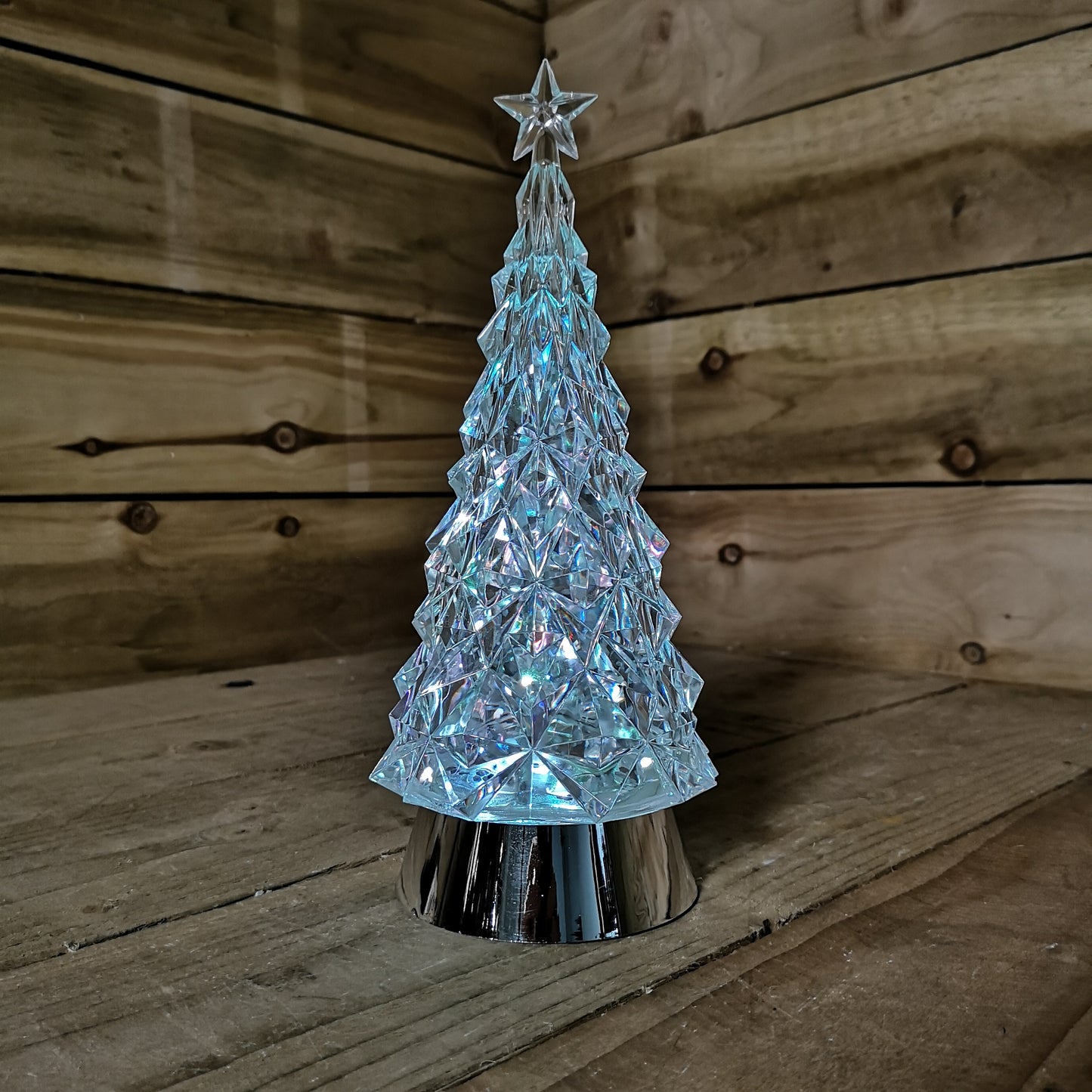 28cm RGB LED Christmas Tree Water Lantern Spinner Battery Operated