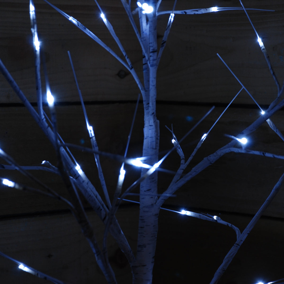 2.4m (8ft) Christmas Outdoor Birch Tree with 136 Ice White LEDs