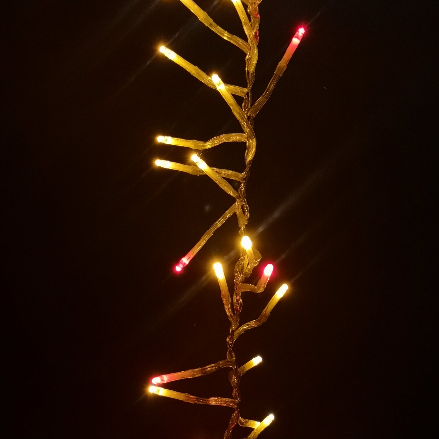 960 LED 12m Premier Cluster Indoor Outdoor Multi Function Mains Operated Christmas Lights with Timer on Clear Cable in Red & Gold