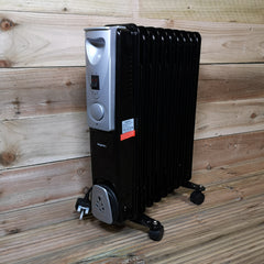 2000w 2kw 9 Fin Slimline Black Oil Filled Radiator Heater with Adjustable Thermostat