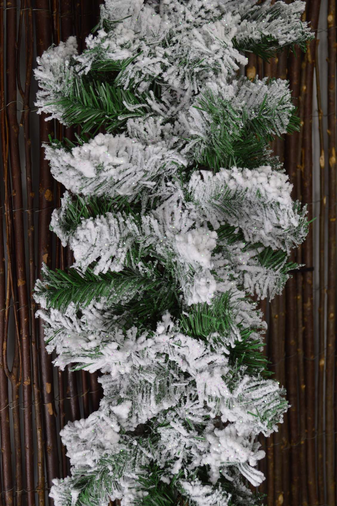 Premier 2.7m Snow Flocked Pine Christmas Garland with Glitter Finish