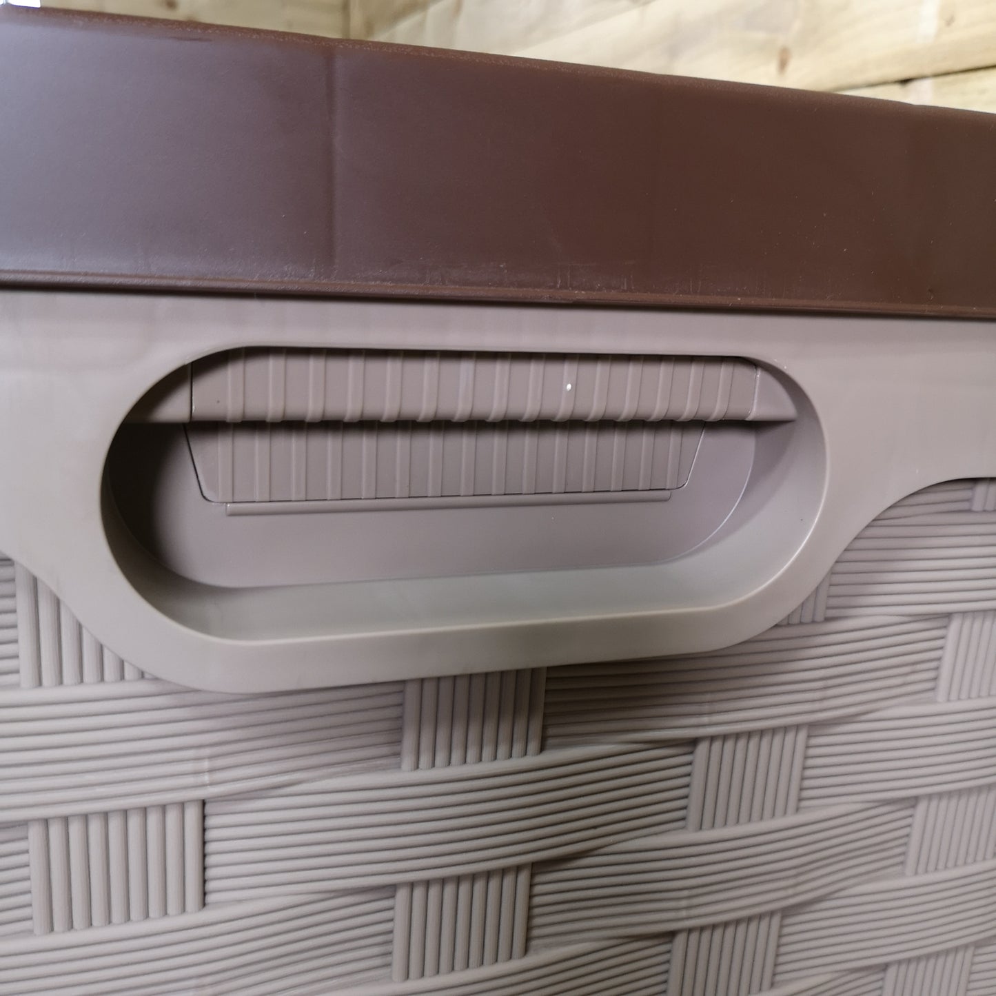 HUGE XXL 634 Litre Rattan Style Garden Cushion Storage Box - Sit on Lid – Brown