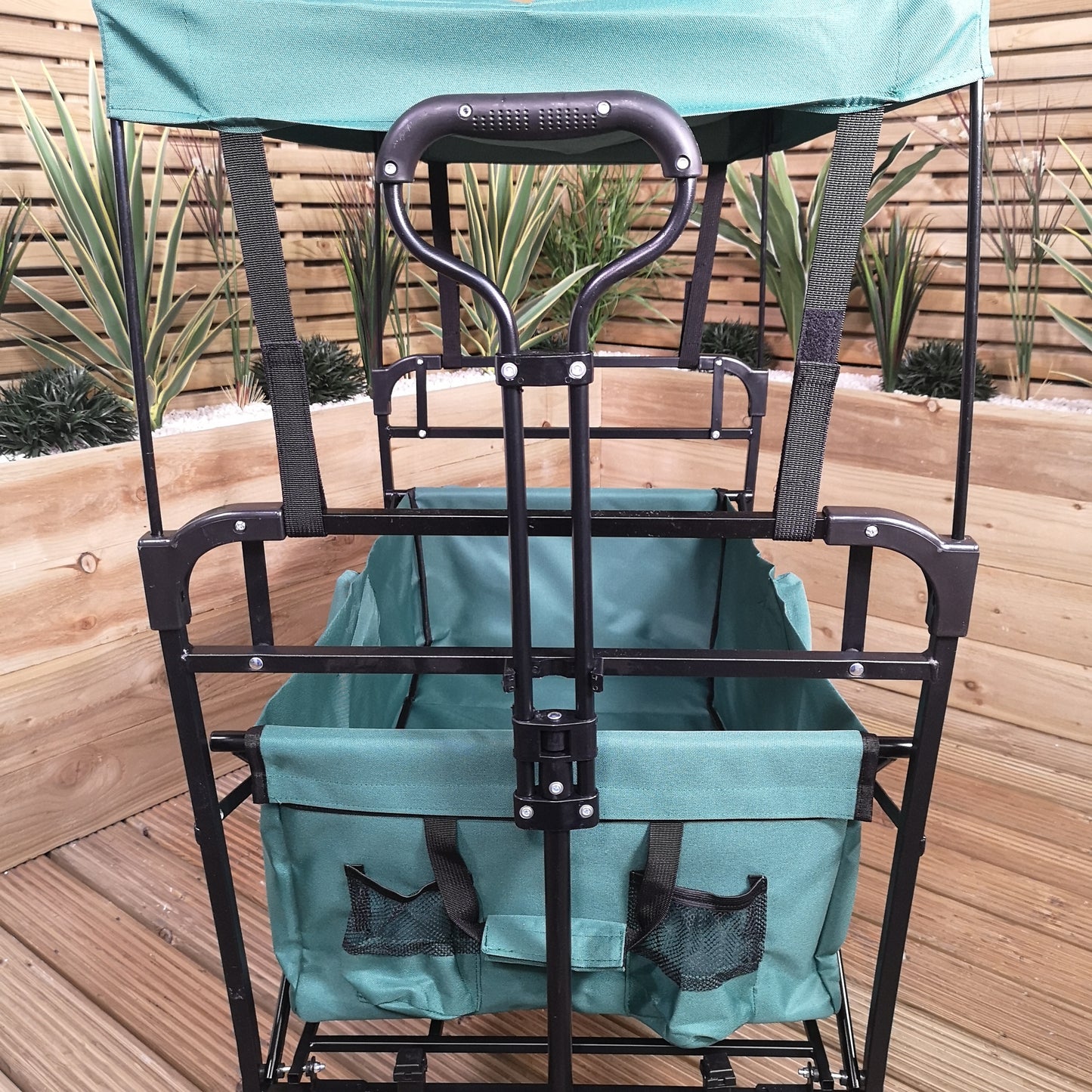 Folding Festival Camping Storage Trolley with Canopy & Waterproof Cover 100Kg capacity