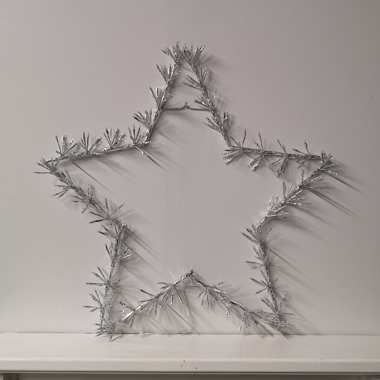 90cm Premier Twinkling LED Silver Star Silhouette Christmas Decoration in Cool White