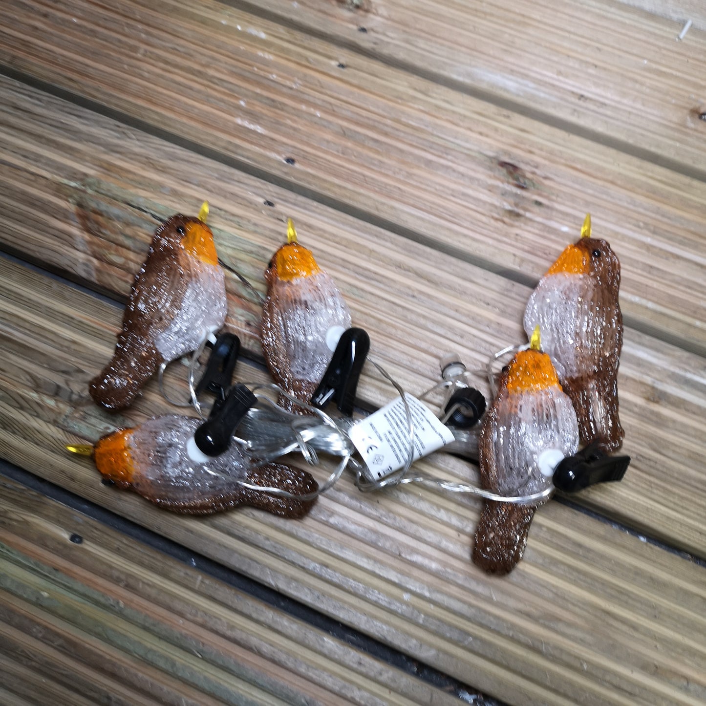 5 Acrylic Indoor Outdoor Robin Christmas Lights with 30 Ice White LEDs