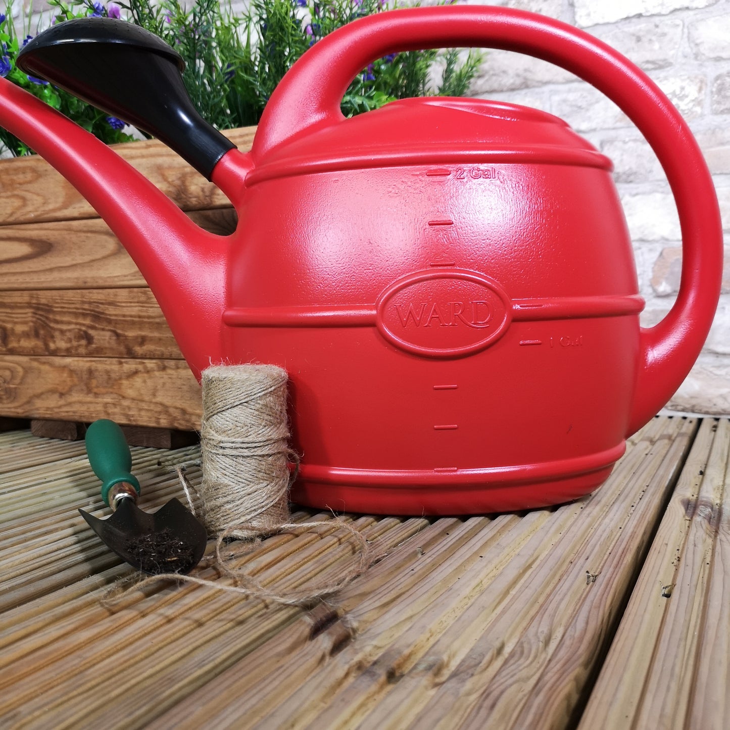 10L Ward Garden Watering Can with Rose - Red