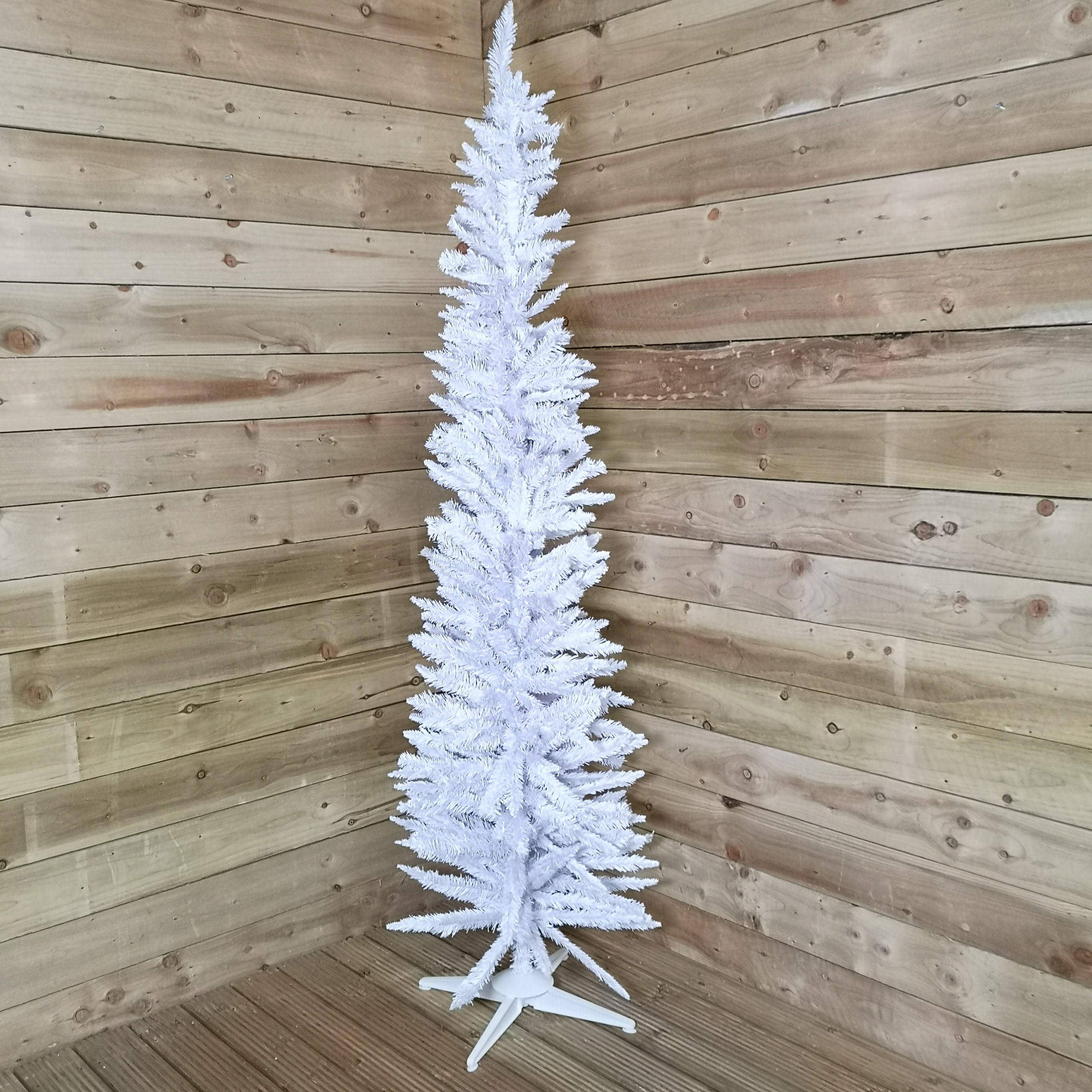 7ft (210cm) White Pencil Pine Christmas Tree with 401 Tips