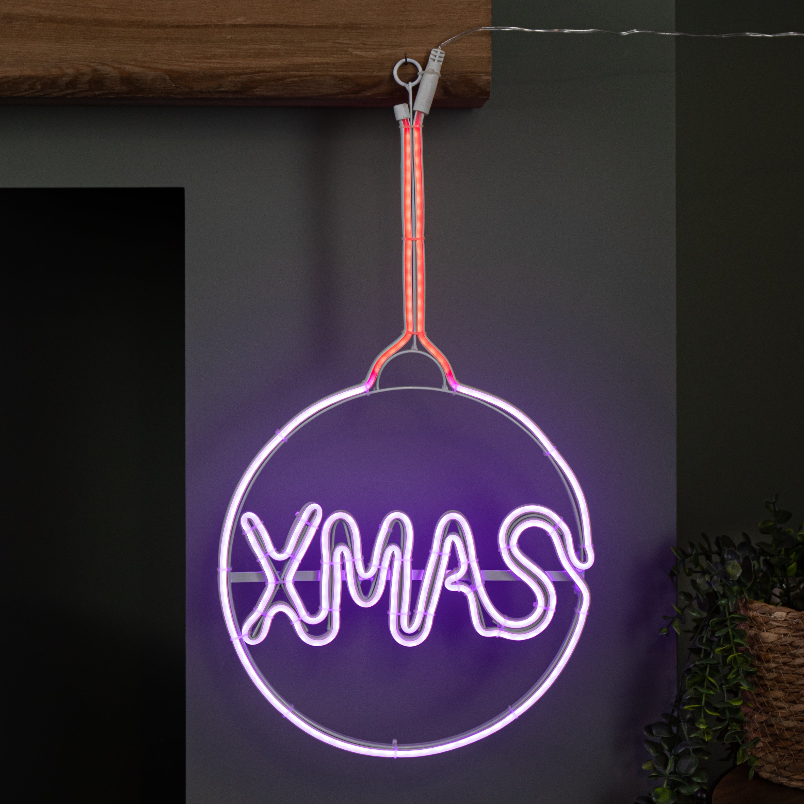 51cm x 30cm Light up Neon Flex Christmas Bauble with Multi-Coloured LEDs