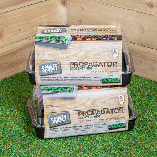 Pack of 2 38cm Unheated Grostart Midi Propagator Seed Starter Tray
