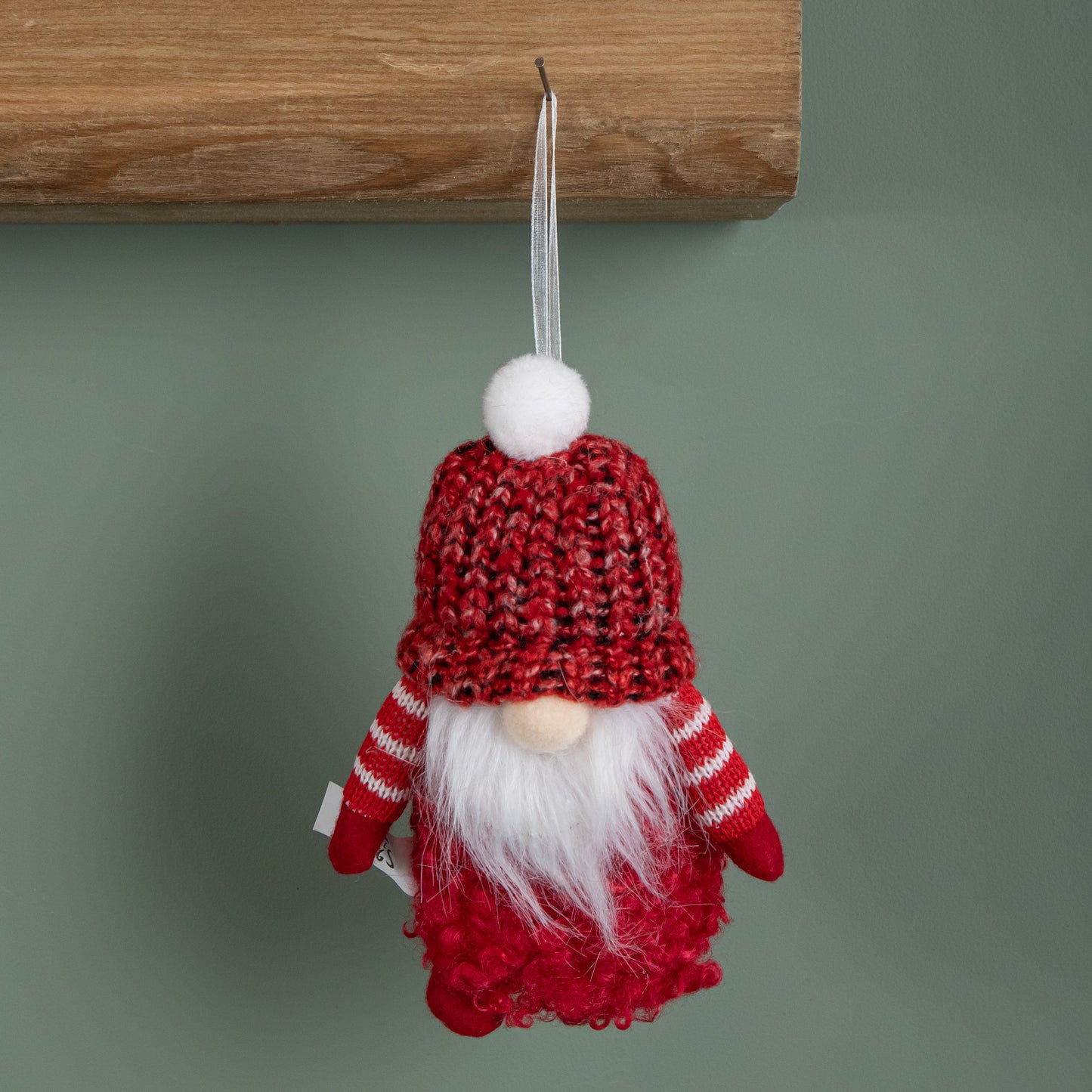 16cm Red Gonk with Bobble Hat Hanging Christmas Pendant Decoration