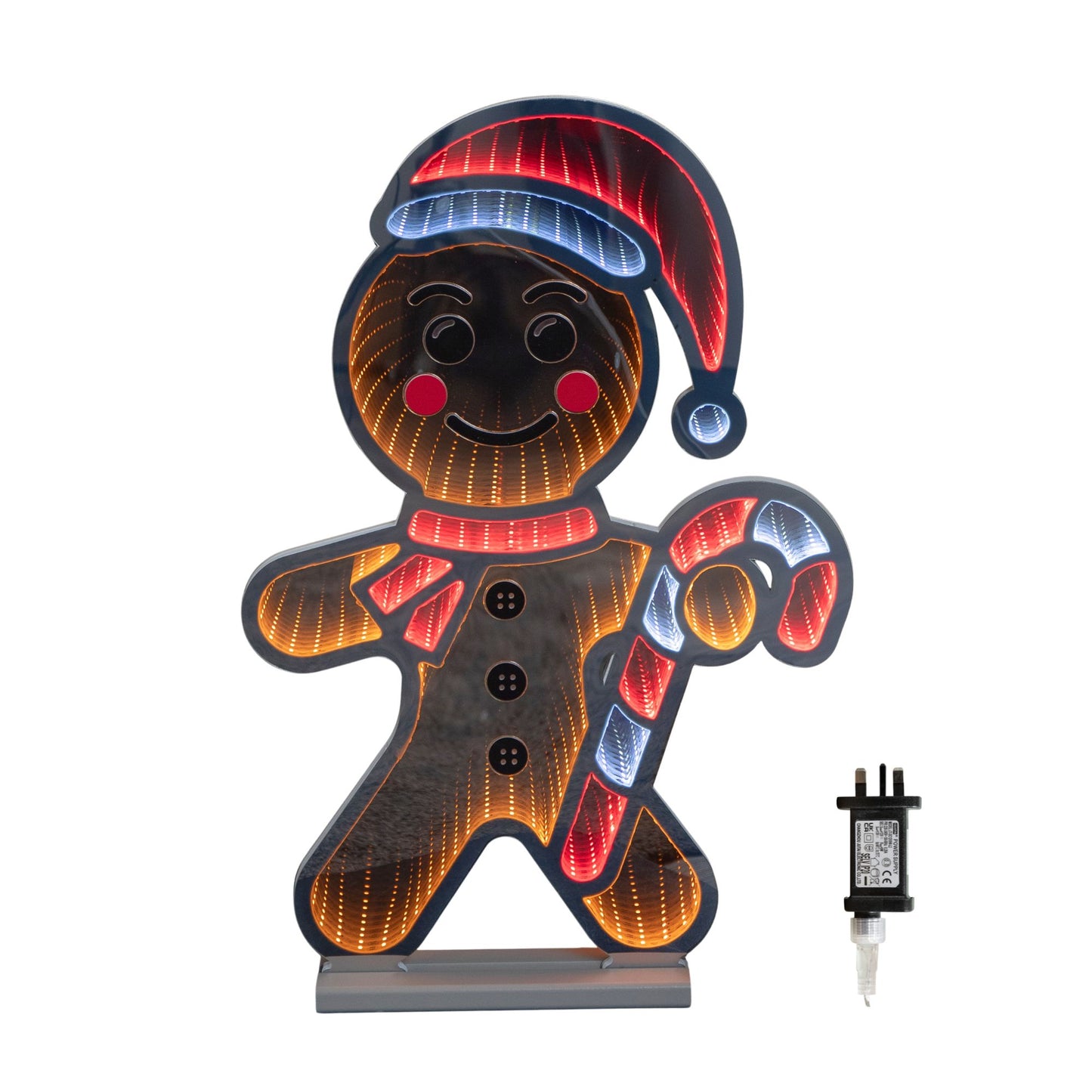 60cm Light up Gingerbread Man Infinity Christmas Decoration with LEDs