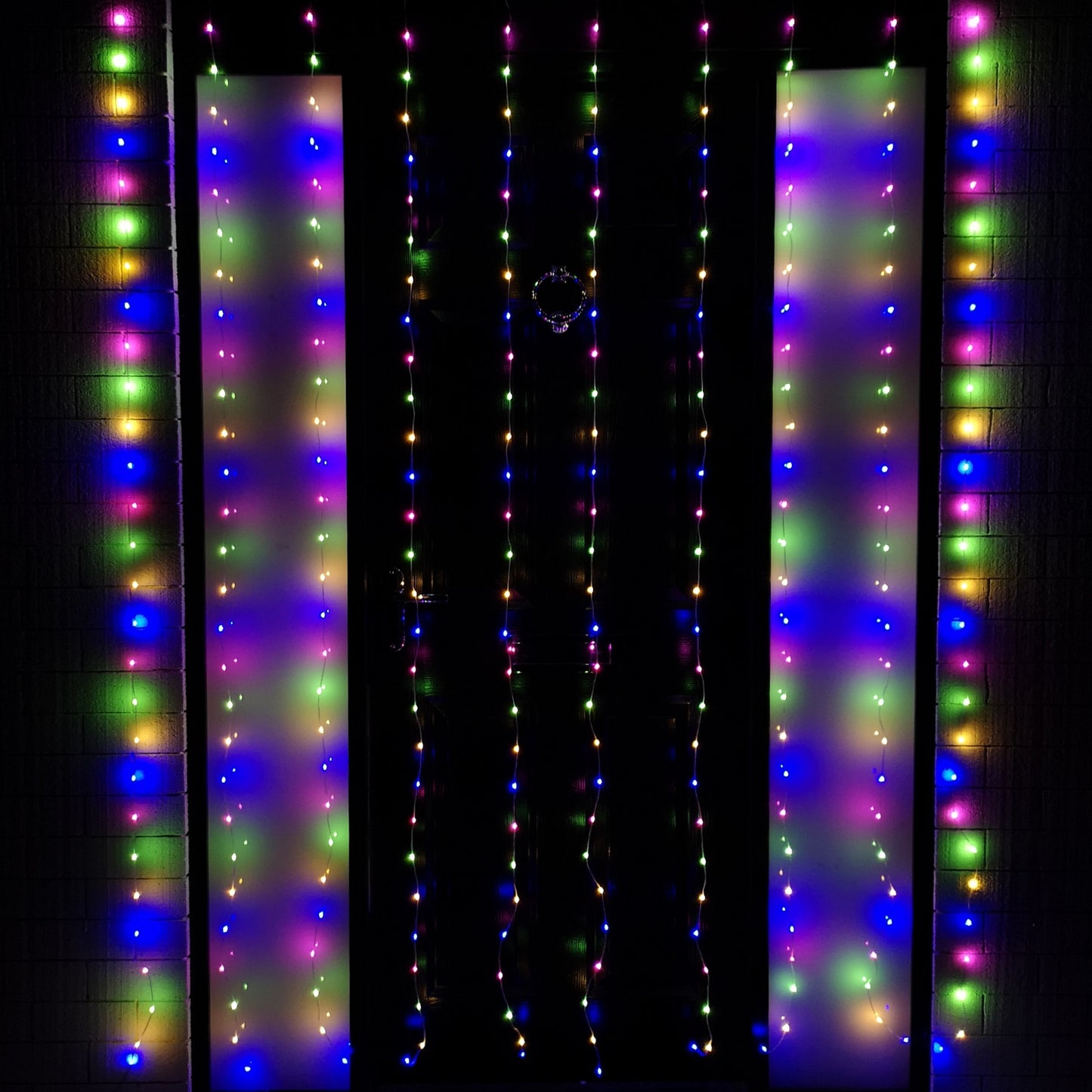 2.1m 300 LED Indoor Outdoor Party Curtain Christmas Lights in Multi-Coloured