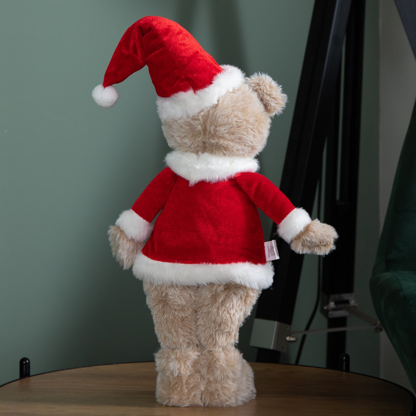 35cm Plush Standing Teddy Santa Christmas Decoration