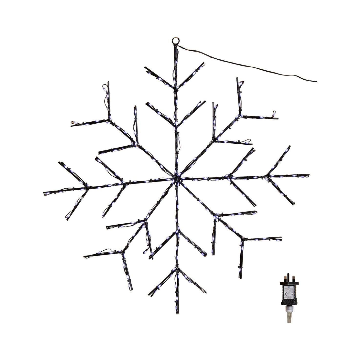 61cm Light up Twinkling Christmas Snowflake with 196 White LEDs