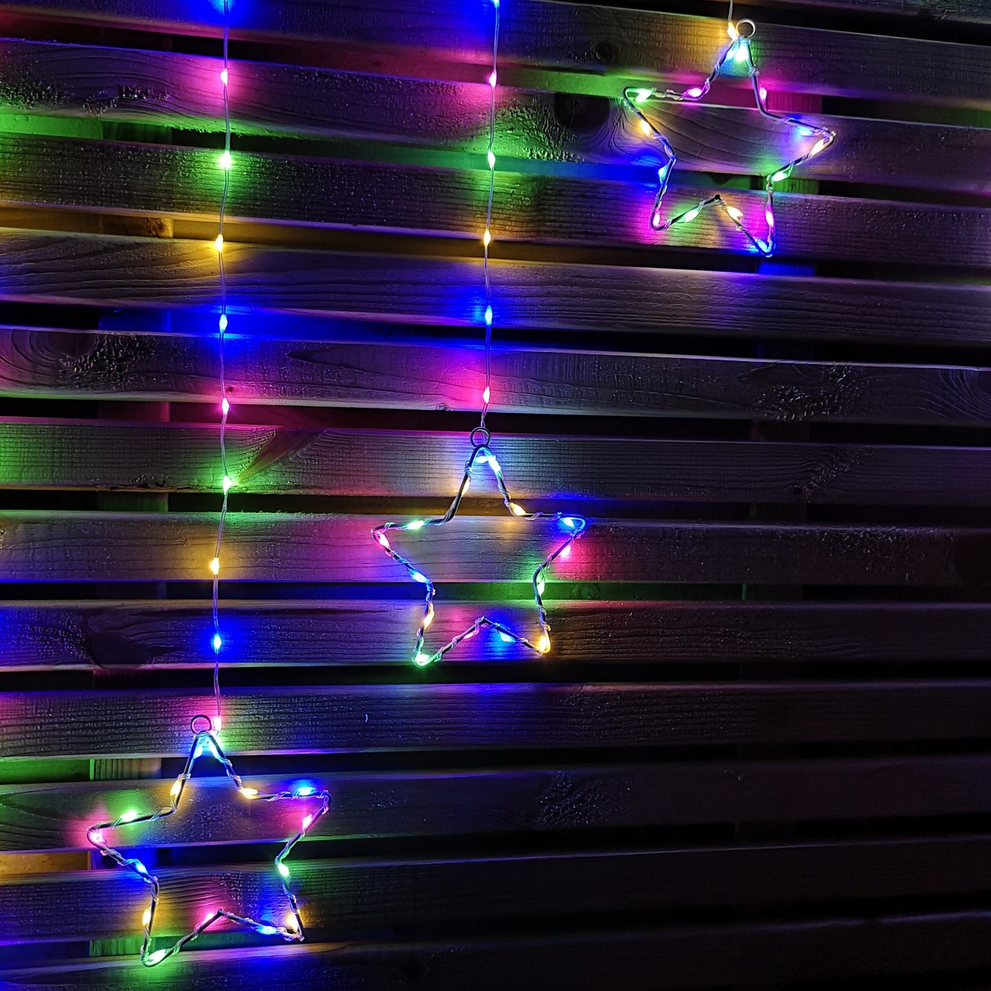 1.2m Multi Colour LED Star Curtain Lights Christmas Decorations