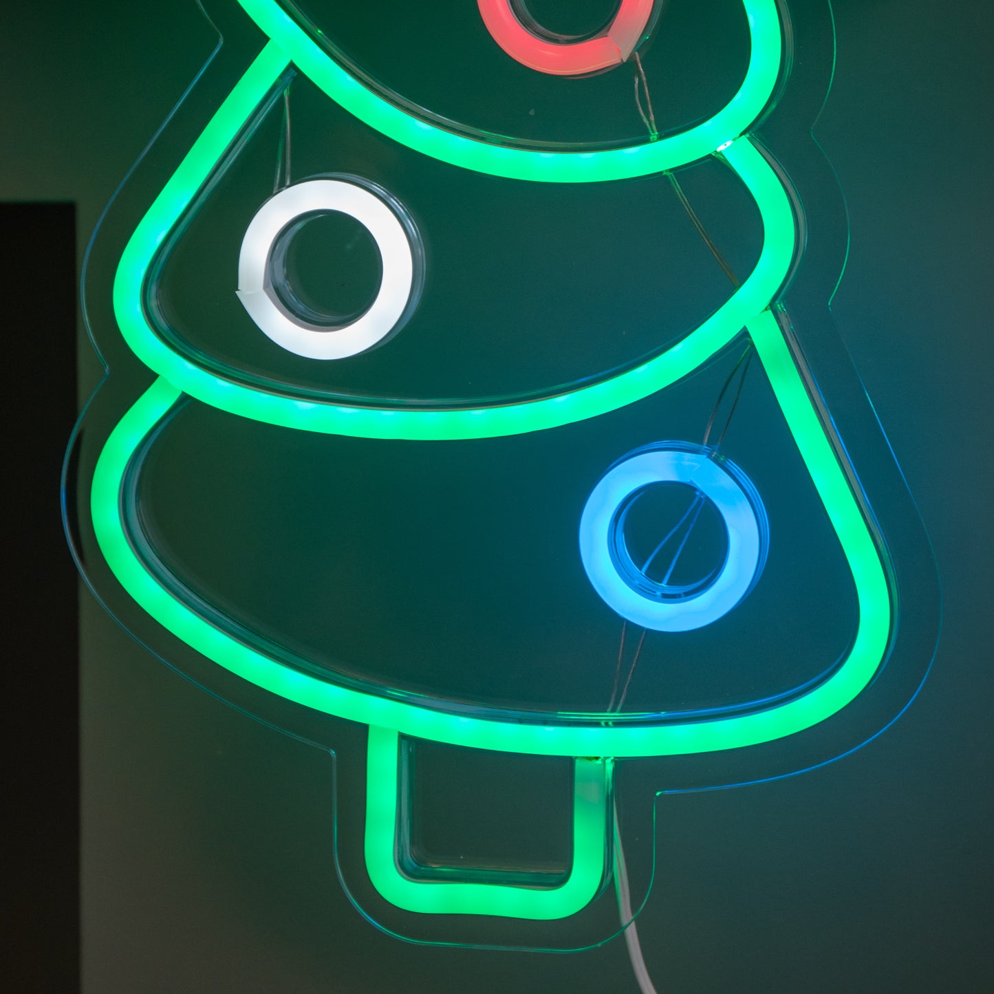 40cm USB Powered Light up Christmas Bauble Tree Neon Sign in Multi-Coloured