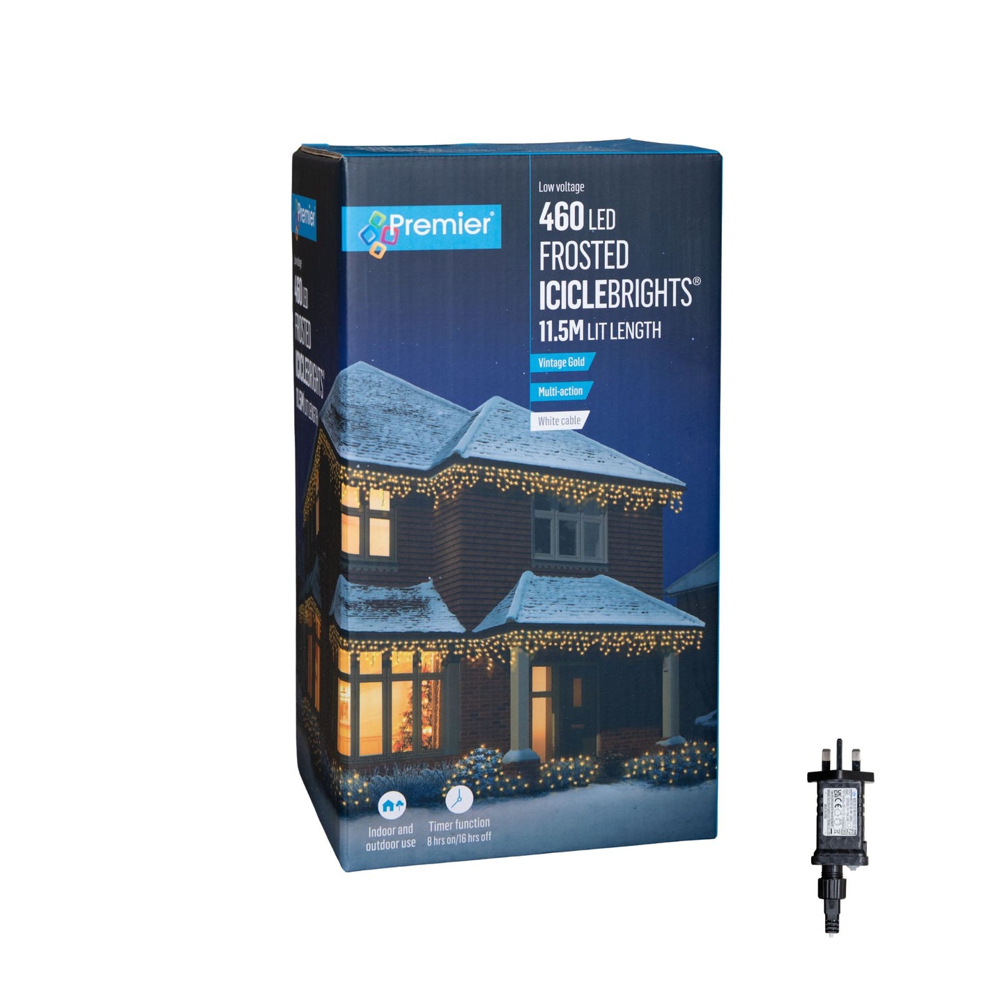 11.5m 460 LED Frosted IcicleBrights Christmas String Lights in Vintage Gold