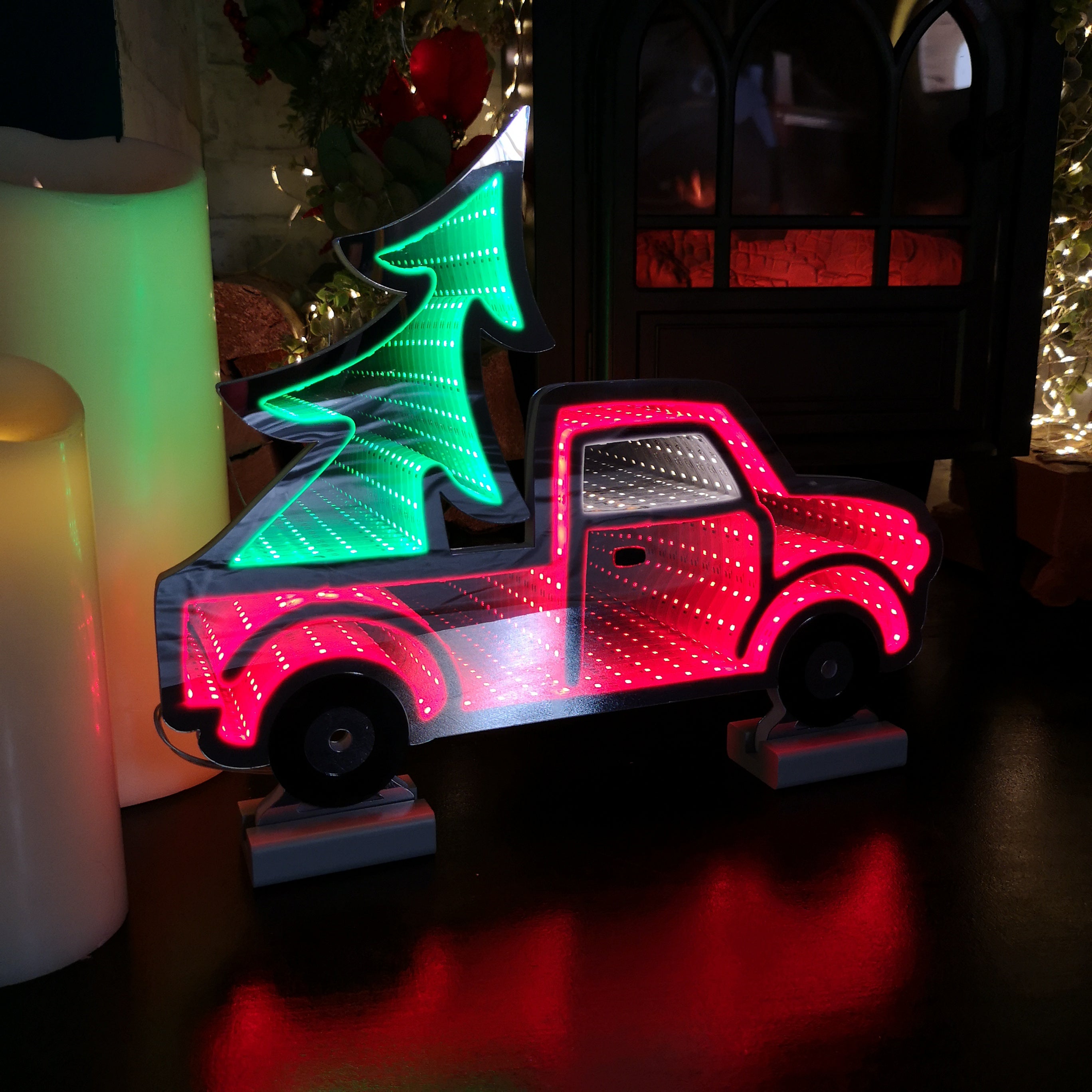 40cm LED Infinity Light Red Truck