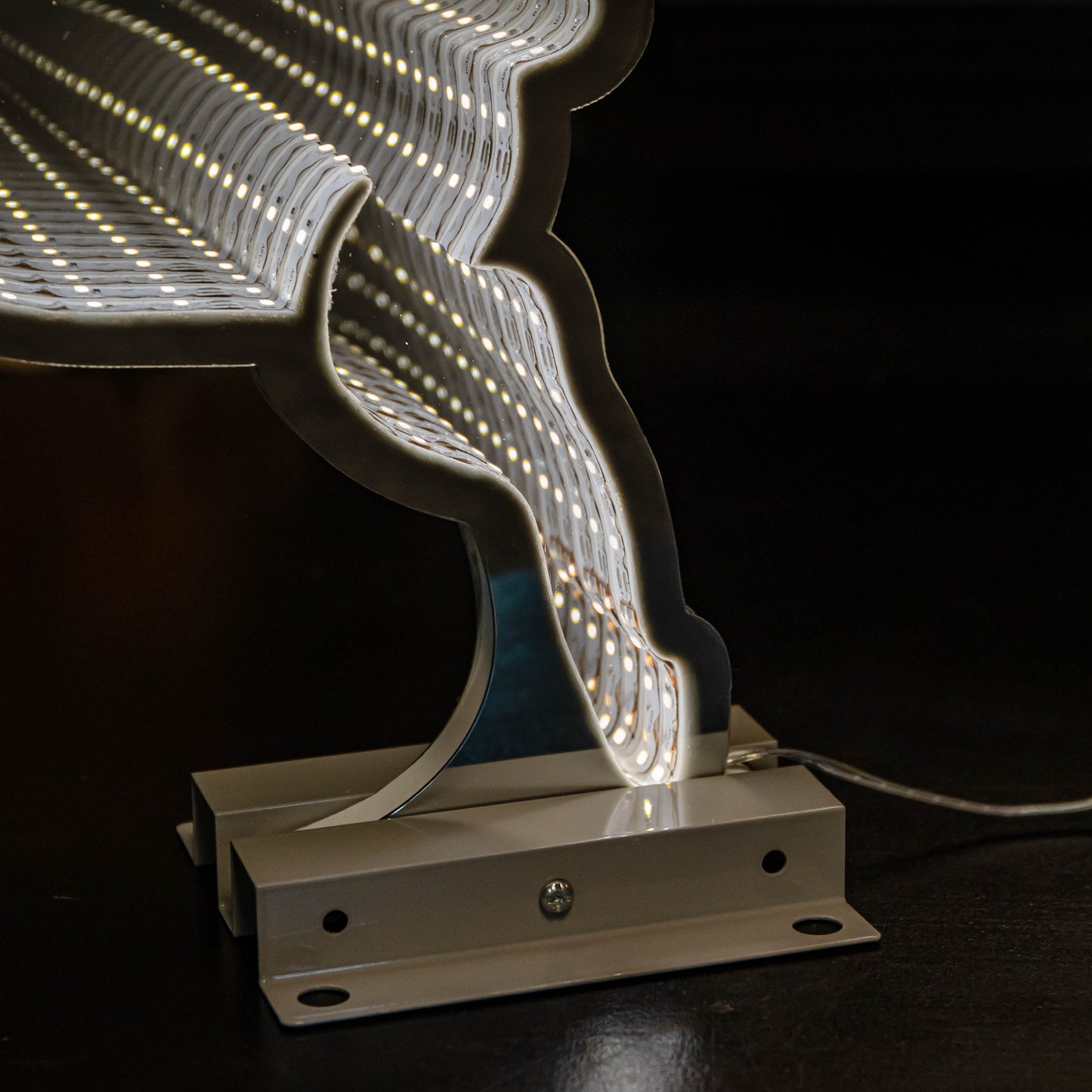 75cm Infinity Santa in Sleigh with Reindeer on Metal Base and Multi-Coloured LEDs