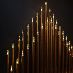 34cm Light up Rose Gold Christmas Candlebridge with 33 LEDs in Warm White
