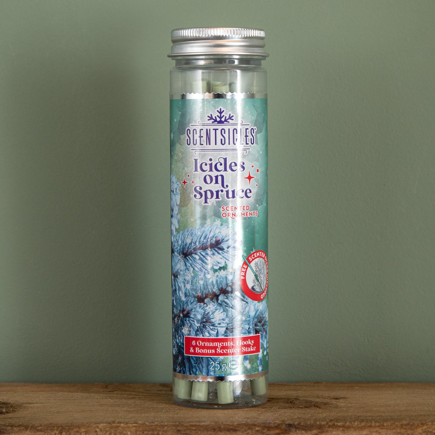 25g Icicles on Spruce Scented Christmas Scentsicles with 6 Hanging Hooks