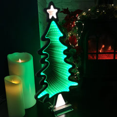 60cm Green Standing LED Infinity Christmas Tree Decoration with Metal Base